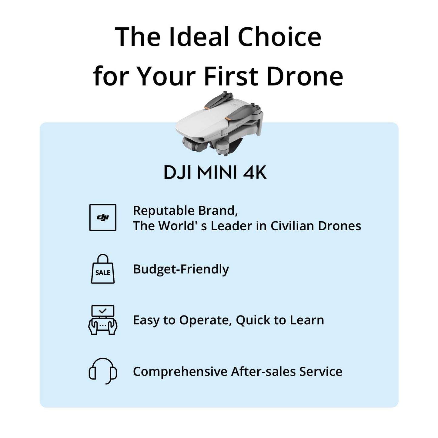 DJI Mini 4K Drone with Camera – Under 249g