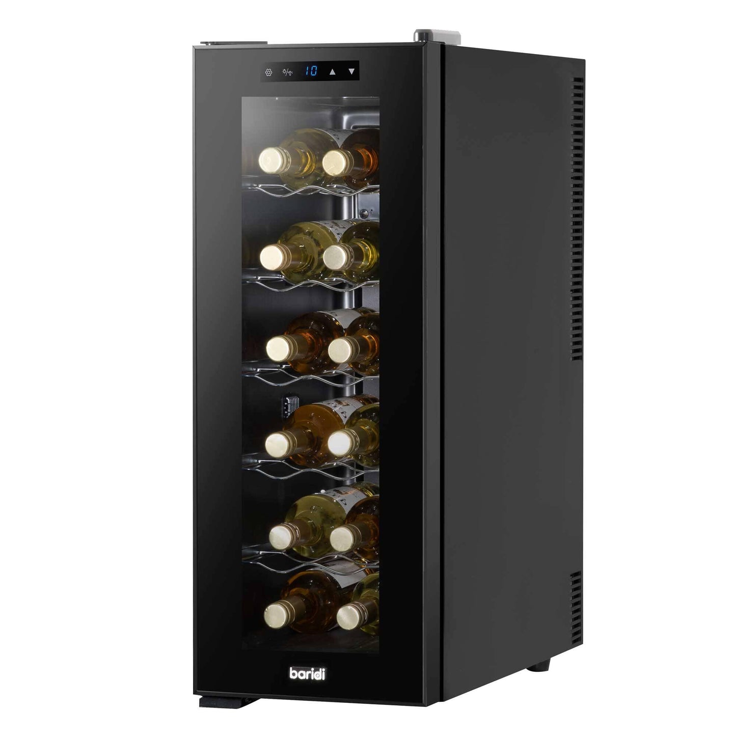 Baridi 12 Bottle Wine Cooler Fridge – Black DH73