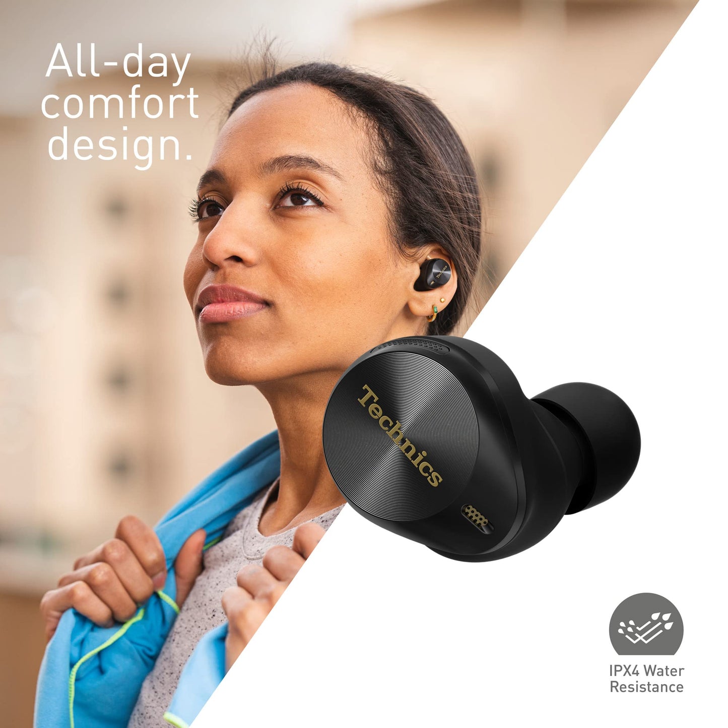 Technics EAH-AZ80E-K Wireless Noise Cancelling Earbuds – Black