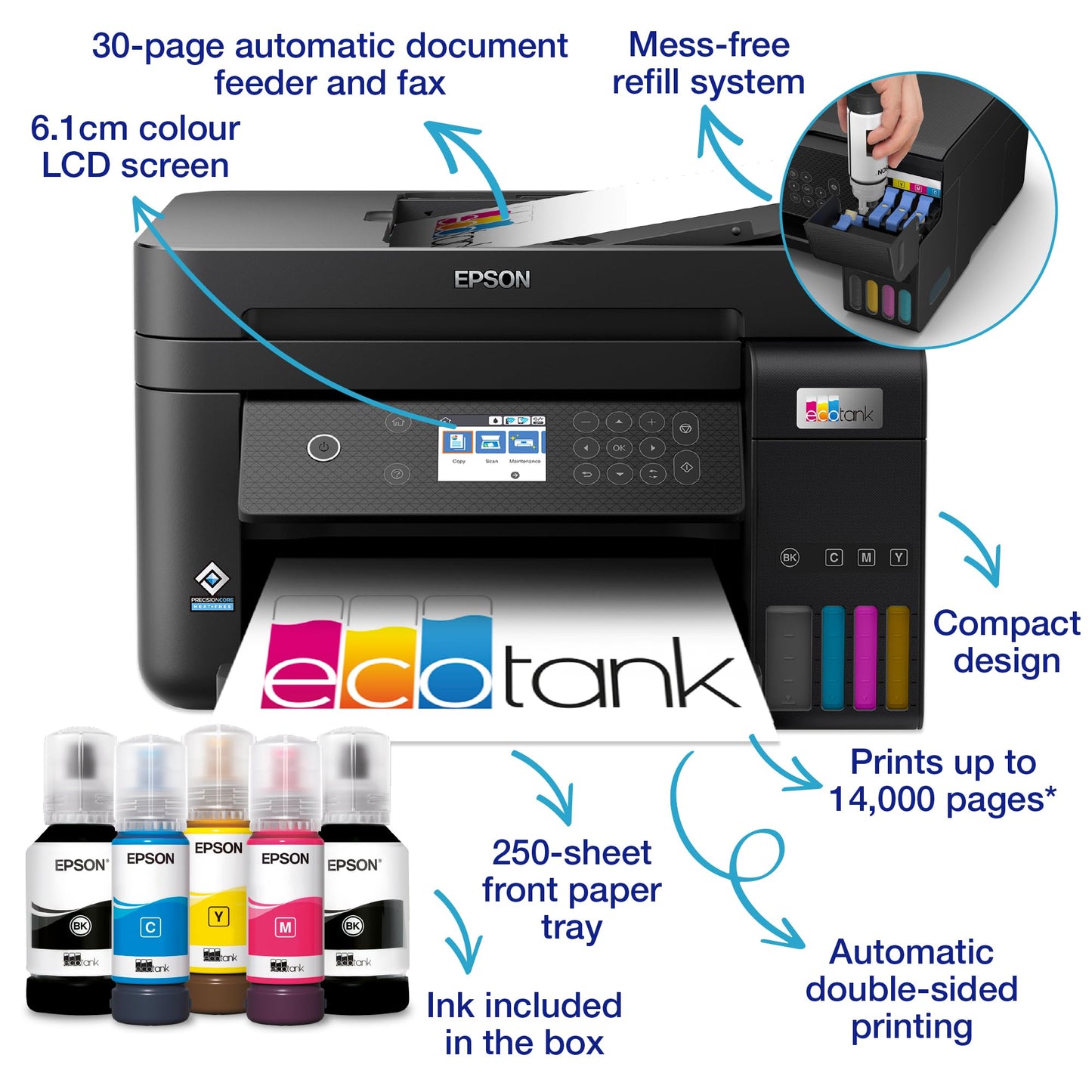 Epson EcoTank ET-3850 A4 Wi-Fi Ink Tank Printer