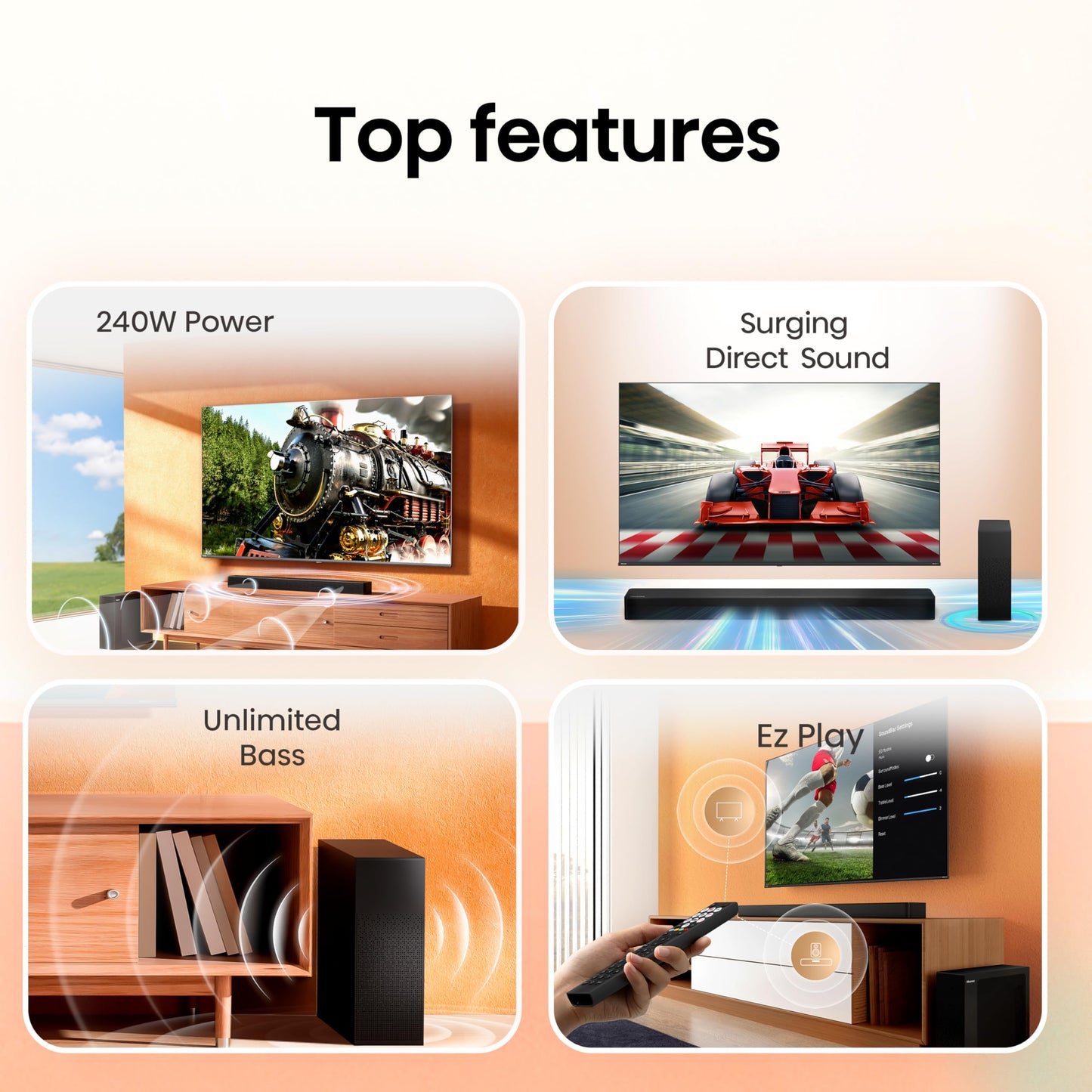 Hisense 65A6NTUK 4K TV with HS2100 Soundbar