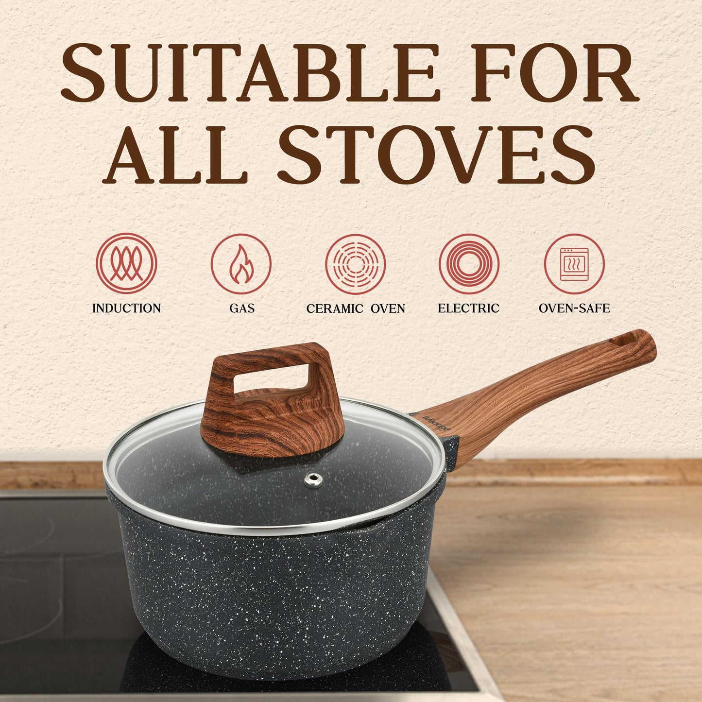 Bakken-Swiss 14-Piece Granite Cookware Set – Non-Stick