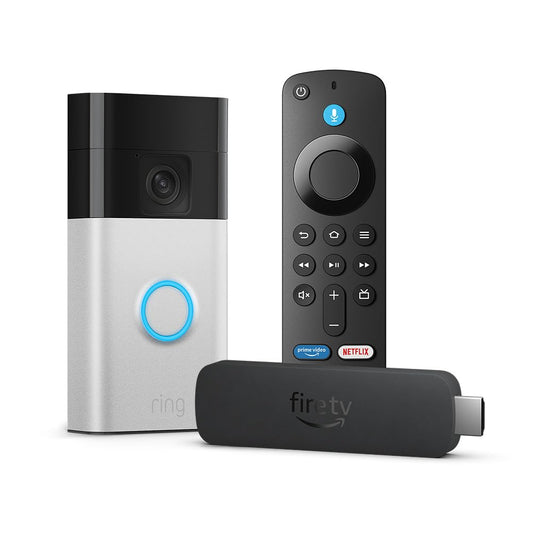 Amazon Fire TV Stick 4K (2024) with Ring Battery Video Doorbell