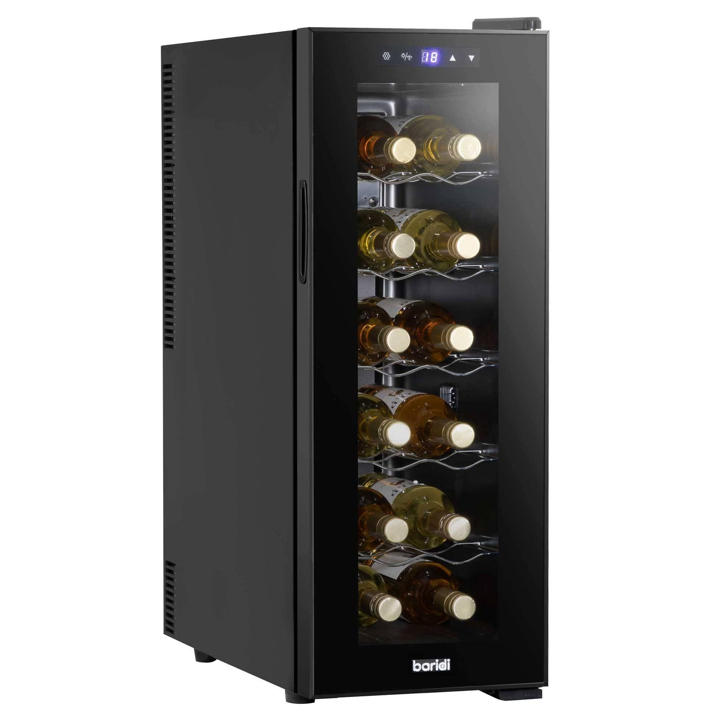 Baridi 12 Bottle Wine Cooler Fridge – Black DH73
