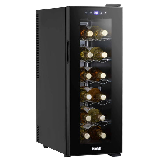Baridi 12 Bottle Wine Cooler Fridge – Black DH73