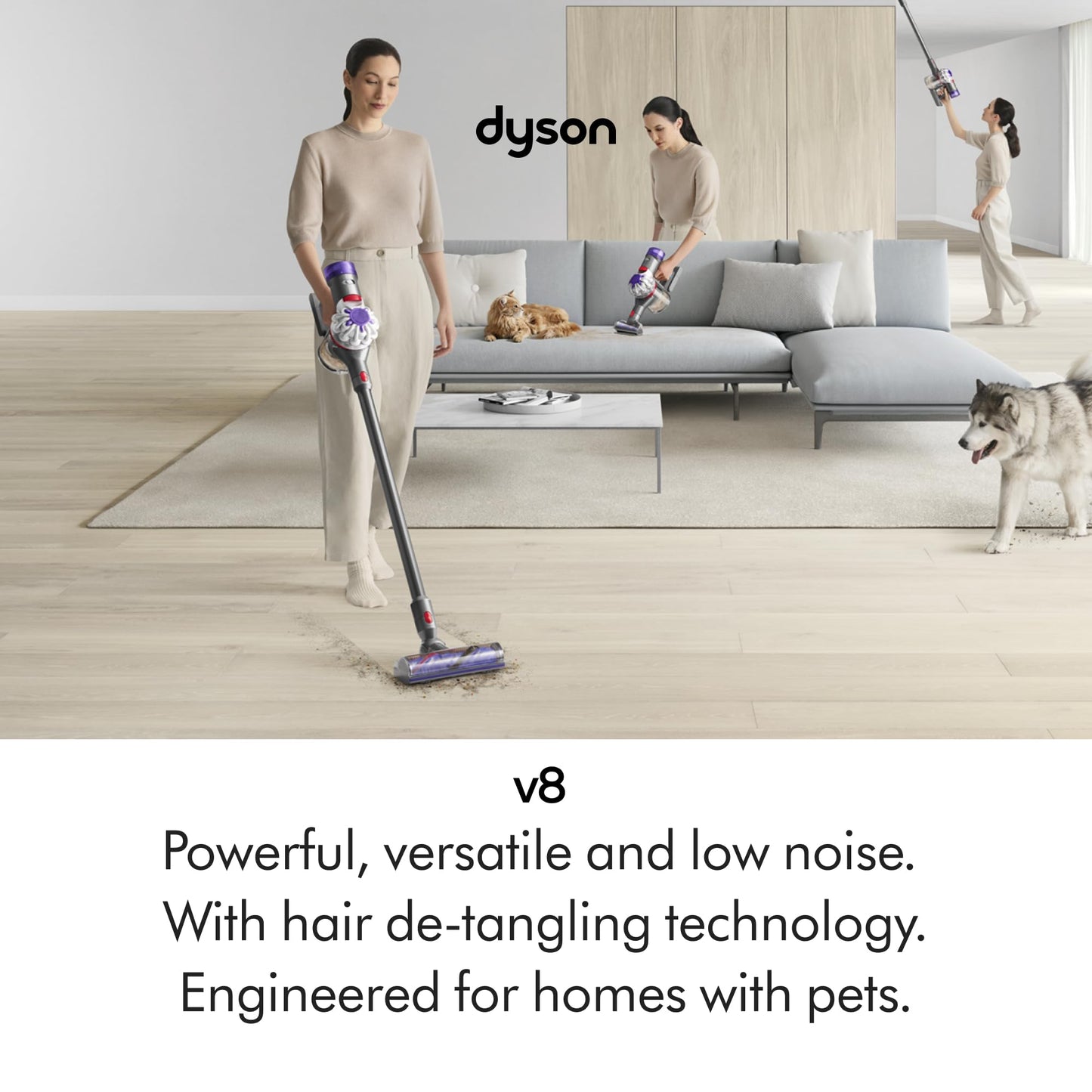 Dyson V8 Advanced Cordless Stick Vacuum Cleaner – Silver/Nickel