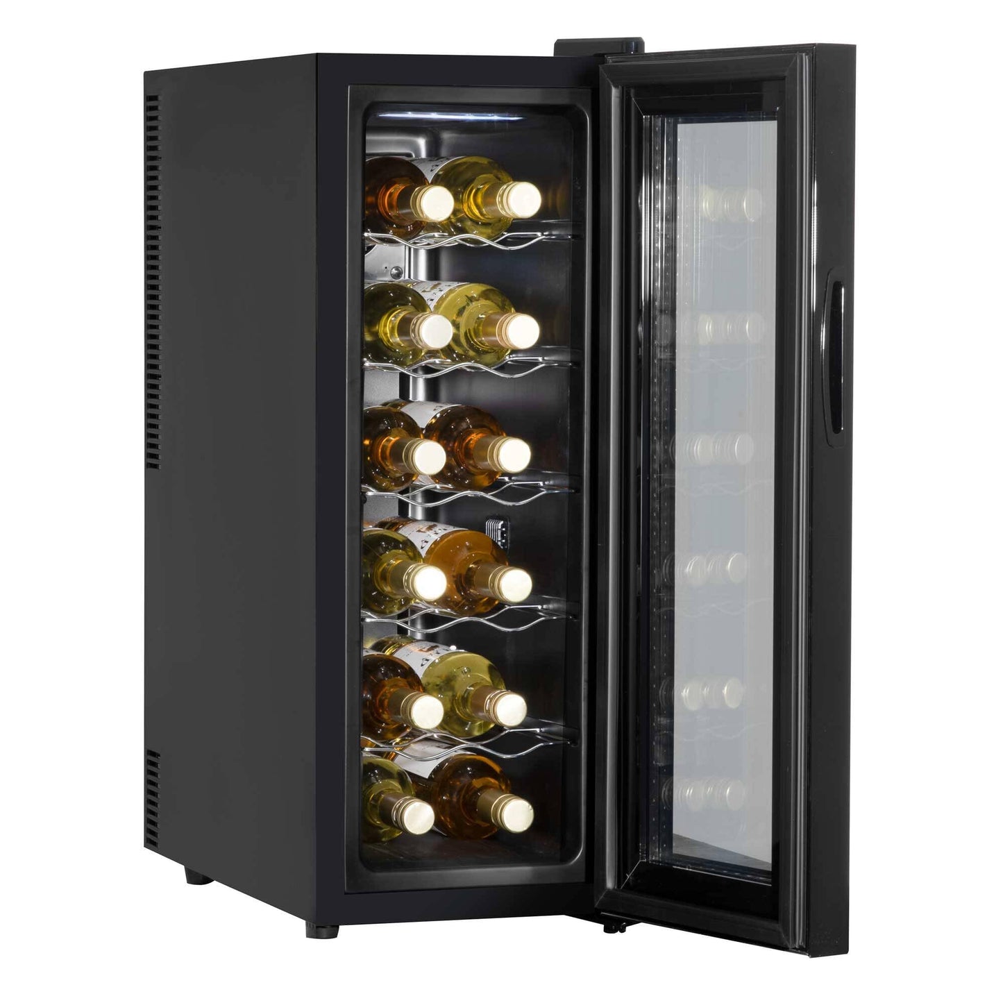Baridi 12 Bottle Wine Cooler Fridge – Black DH73