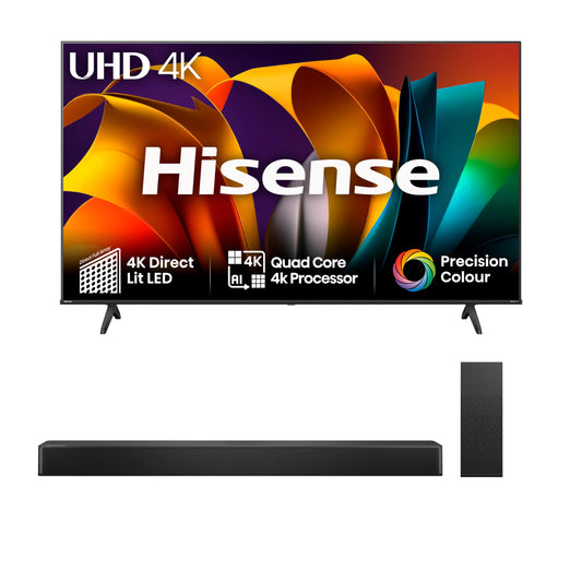 Hisense 65A6NTUK 4K TV with HS2100 Soundbar
