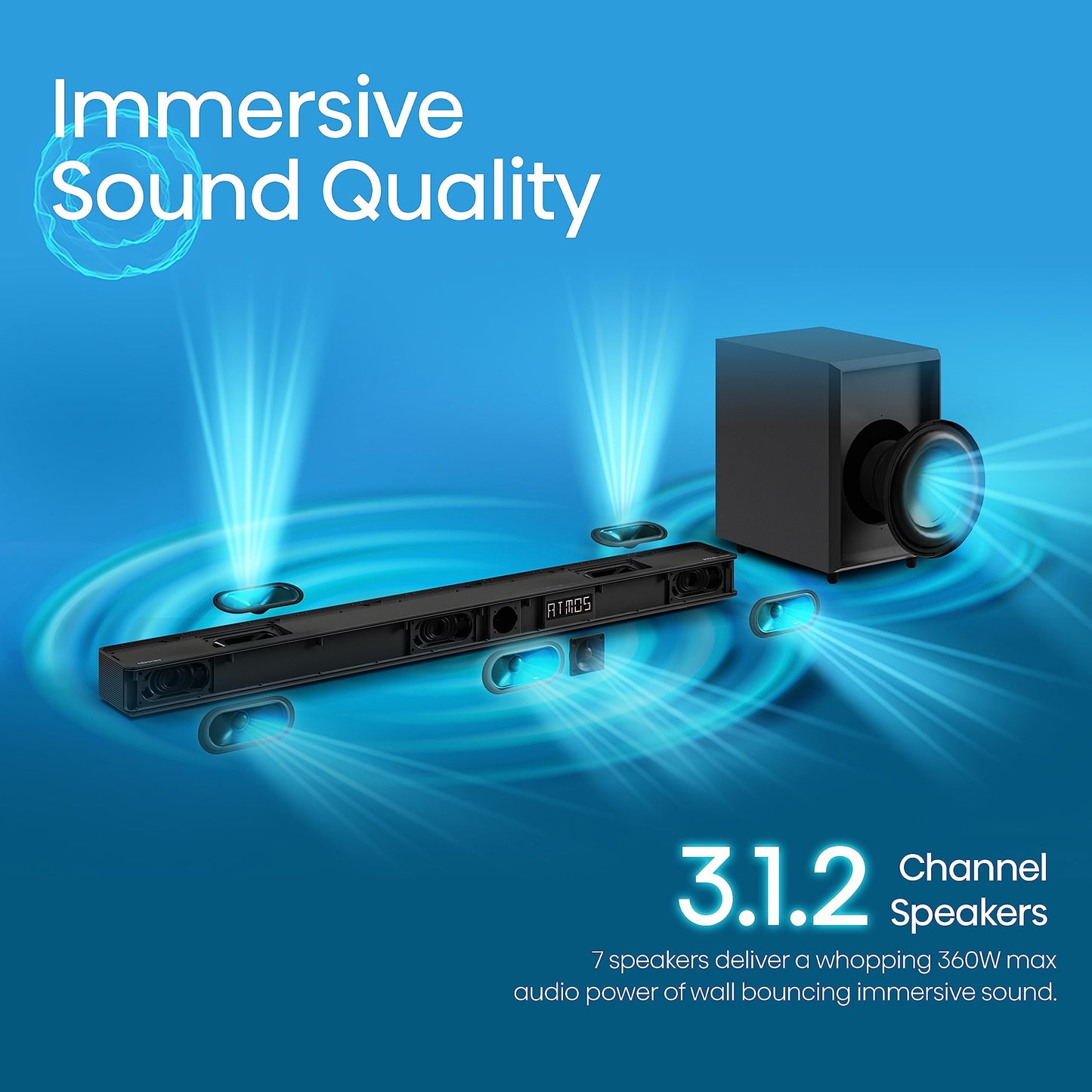 Hisense E77K 4K QLED TV with AX3120G Soundbar
