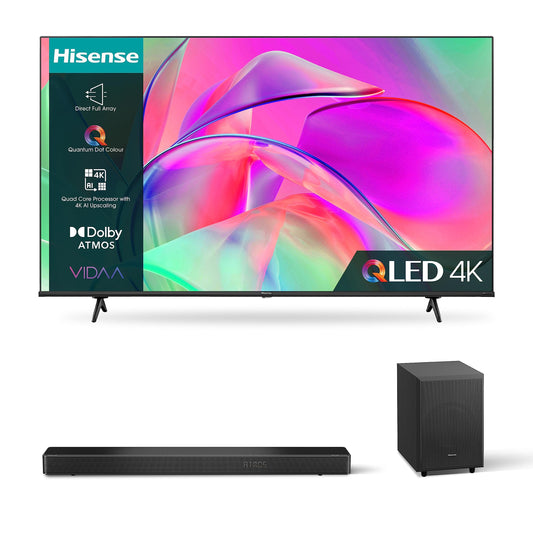 Hisense E77K 4K QLED TV with AX3120G Soundbar