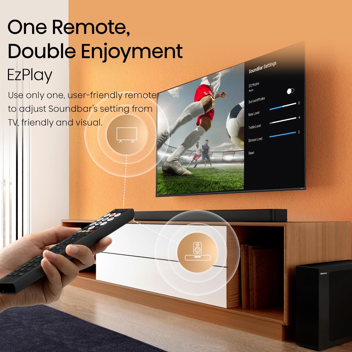 Hisense 65A6NTUK 4K TV with HS2100 Soundbar