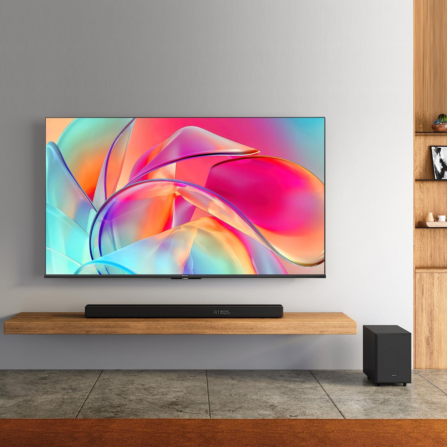 Hisense E77K 4K QLED TV with AX3120G Soundbar